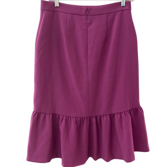 Ann Taylor Doubleweave Flounce Ruffled Midi Skirt in Purple Verbana Size 6 - Picture 10 of 10